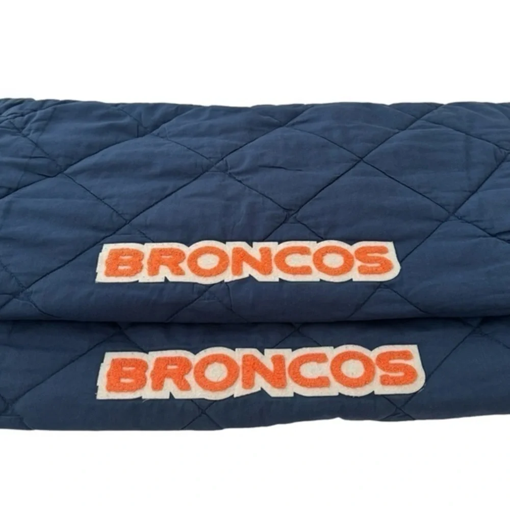 2 x Pottery Barn Teen Broncos NFL Navy Blue‎ Standard Pillow Shams